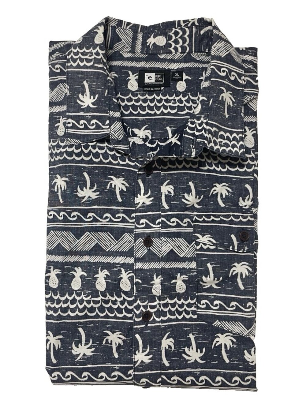 Rip Curl Hawaiian Camp Shirt Men's XL Standard Fit Short Sleeve Button Front